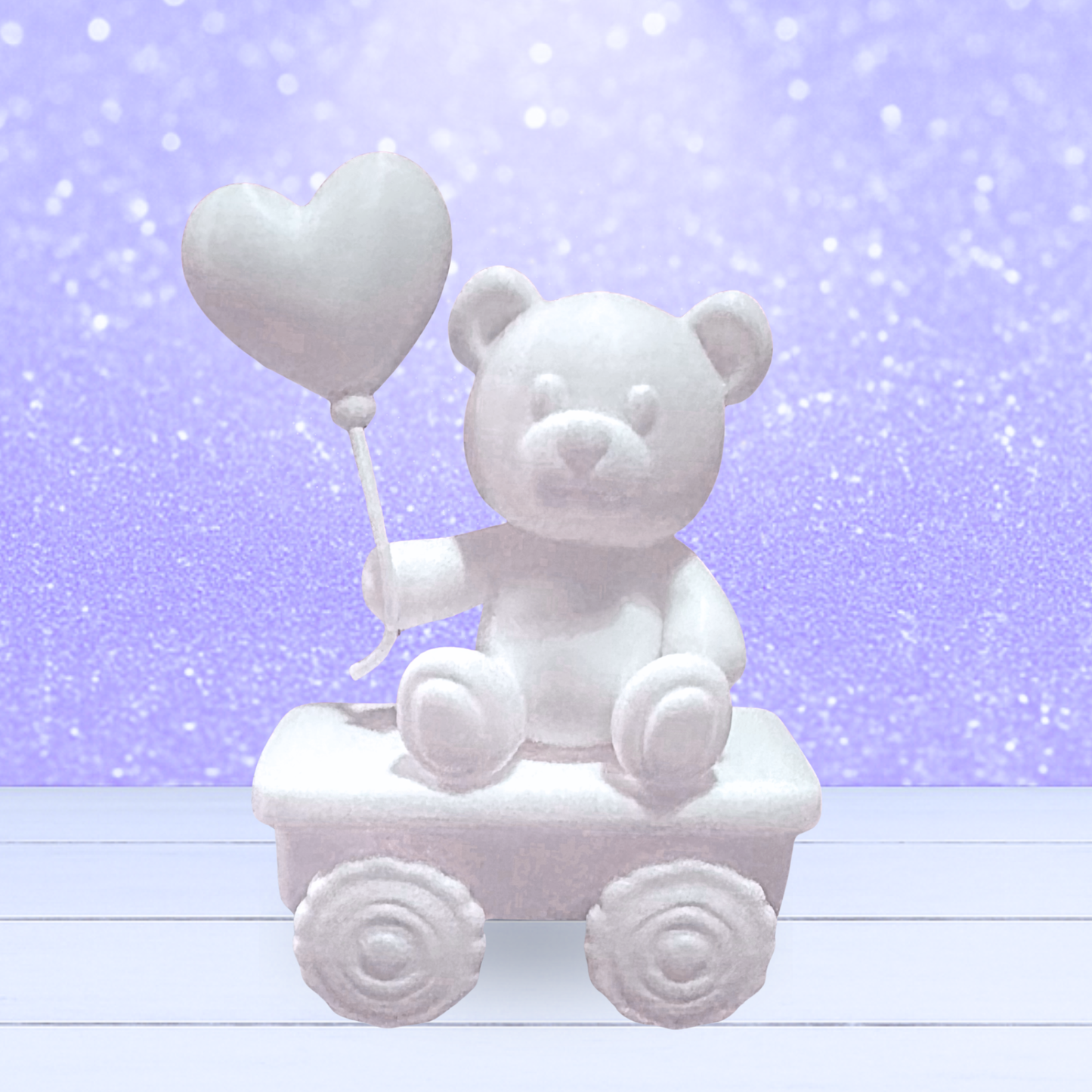 3D Mesh File - MEMBERS ONLY - Valentine's Train Car Bear with Balloon