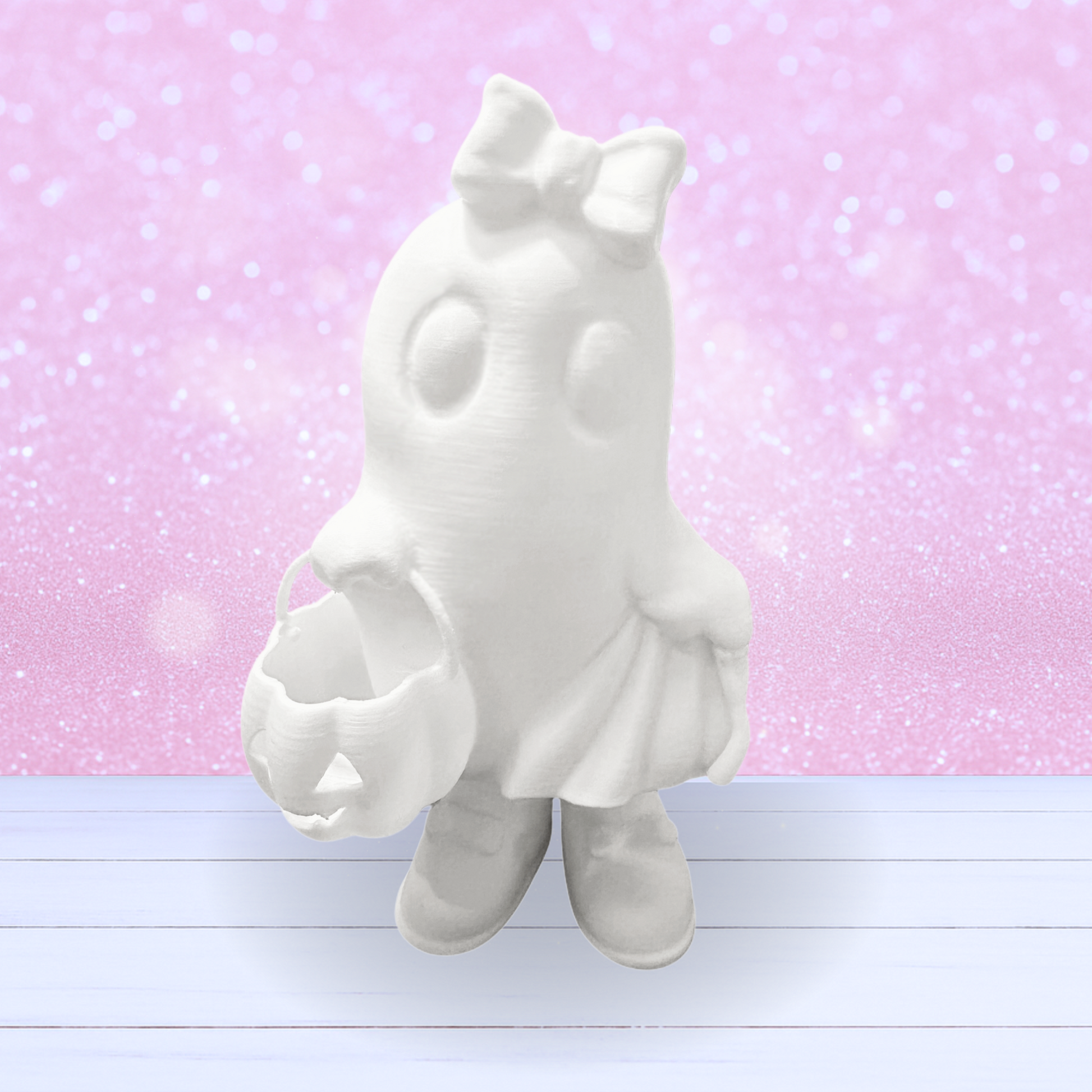 3D Printed Ghost Girl with Bucket - Ready To Ship - Only 1 Available