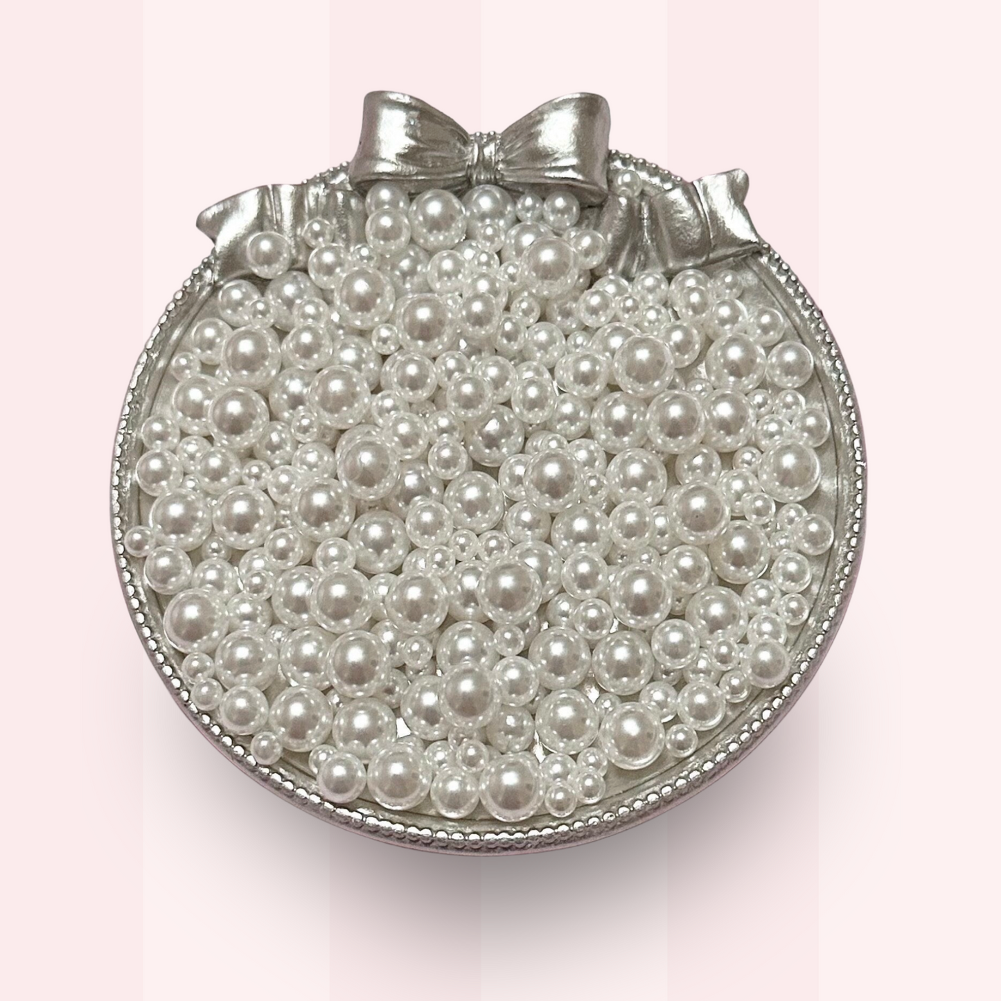 No Hole Pearls, White Pearls, Mixed Sizes with No Hole, 40 Grams