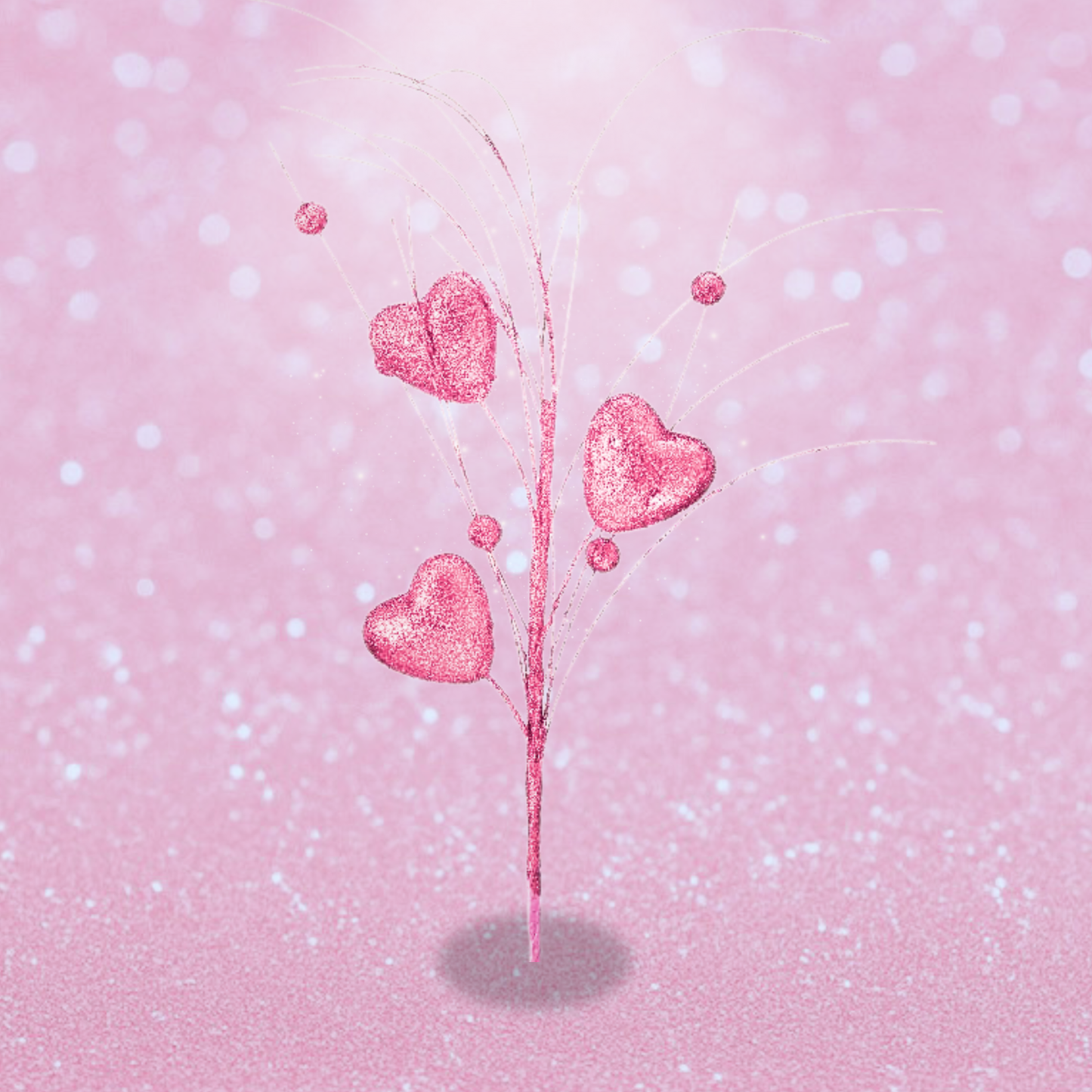 13 Inch Glittering Heart Tree Pick