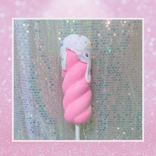 Frosted Twist Lollipop - Pink