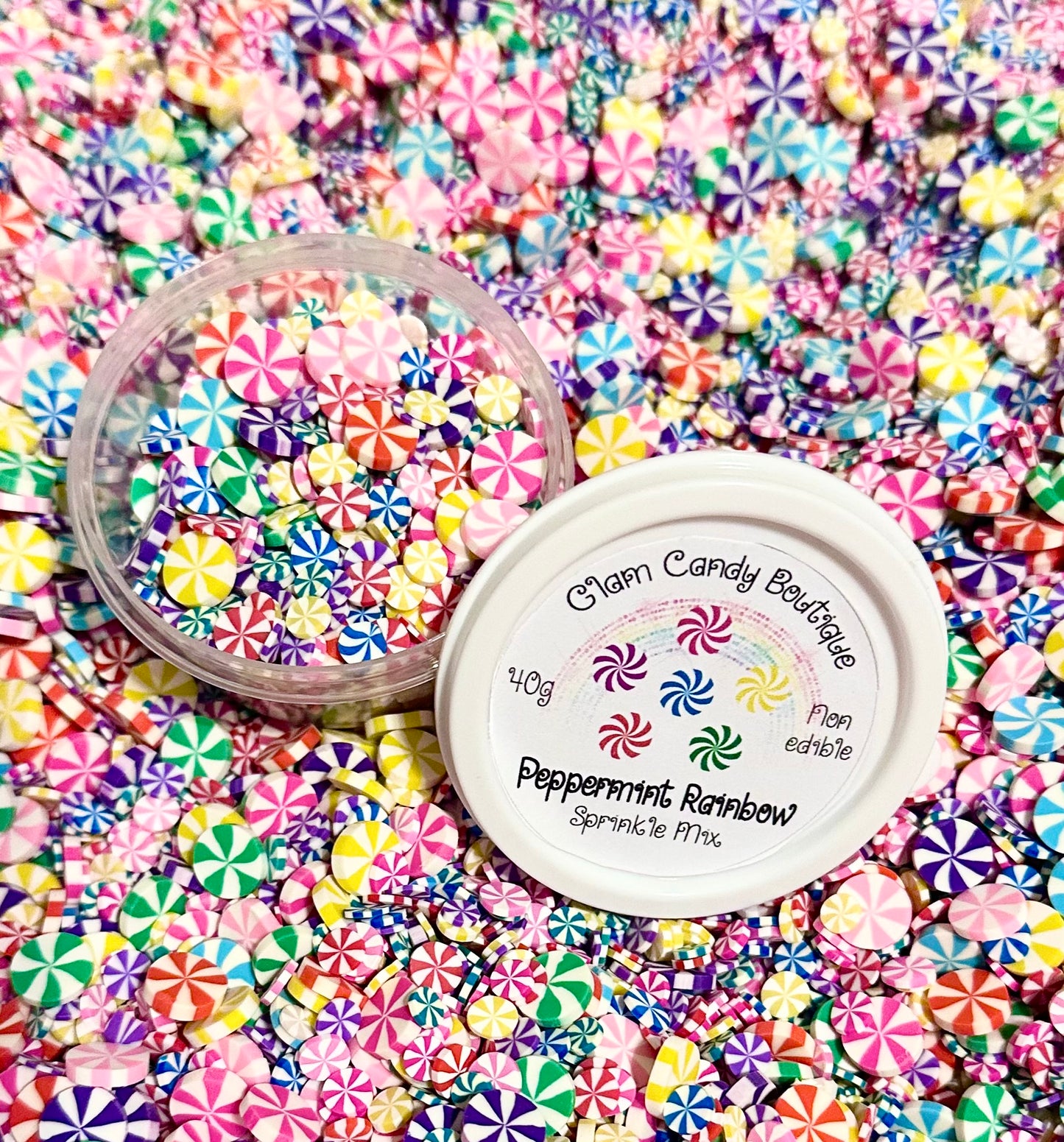Rainbow Peppermint Sprinkles, Fake Peppermint Sprinkles