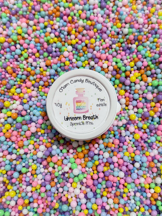 Unicorn Breath Sprinkles, Pastel Rainbow Fake Ball Sprinkles - 40 Grams