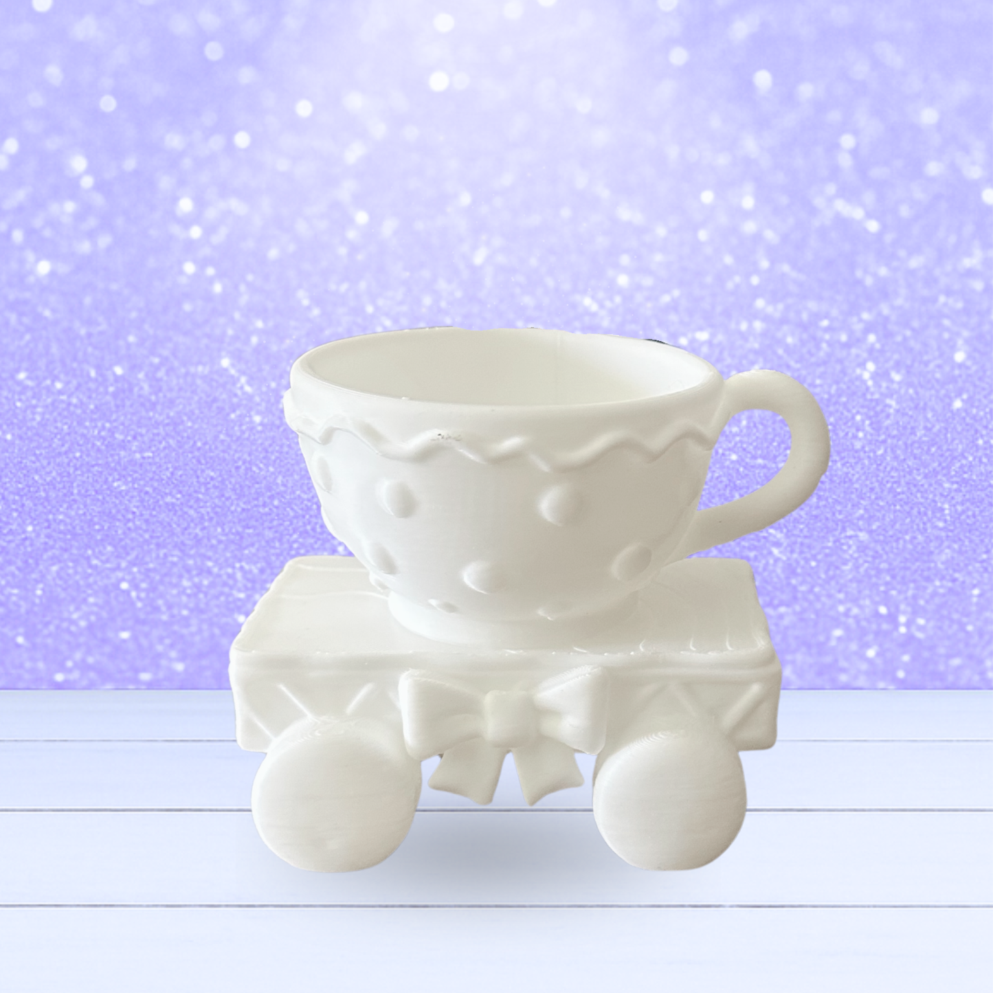 3D Mesh File - MEMBERS ONLY - Easter Train Car Polkadot Tea Cup