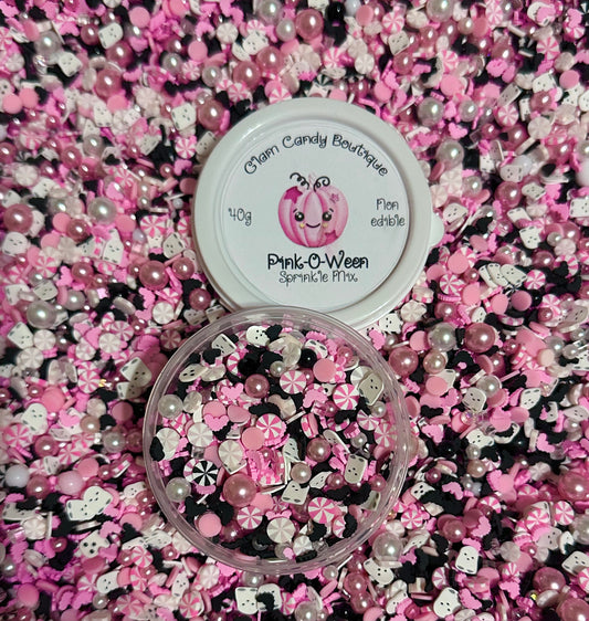Pink-O-Ween Sprinkles, Pink Halloween Sprinkles, Fake Sprinkles