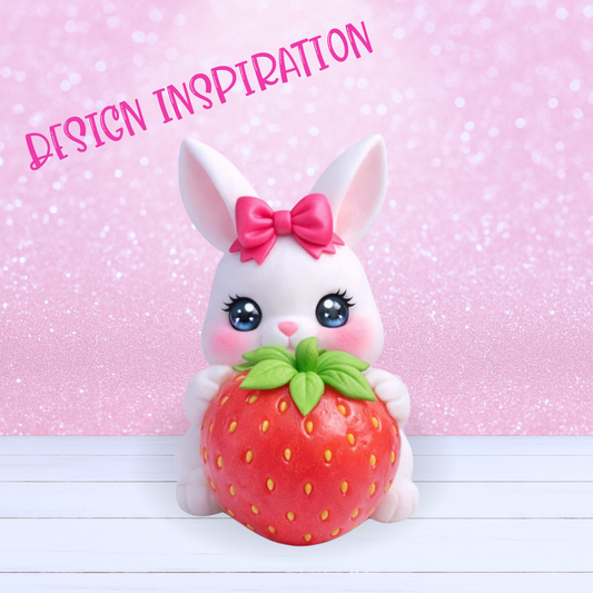Bunny with a Strawberry - Made-to-Order - Up to 2 Week Creation Time