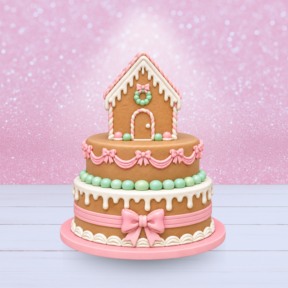 Gingerbread 3 Tier Christmas Cake