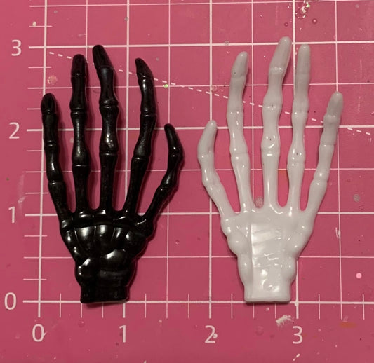 Small Black Skeleton Hands - Set of 8
