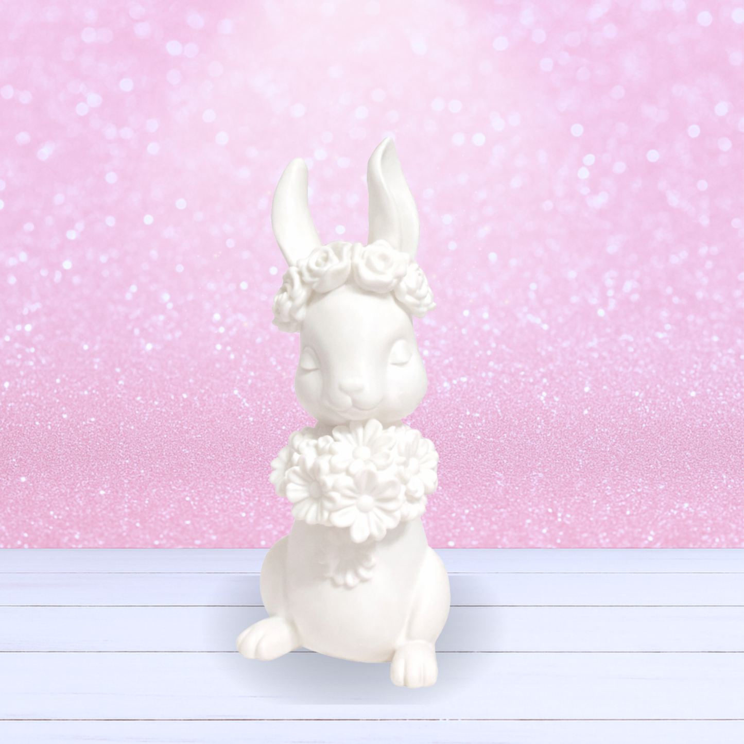 Pretty Bunny with Flowers - Made-To-Order