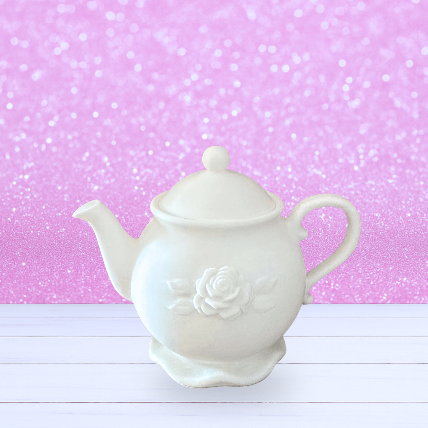 Tea Pot with Rose - Made To Order - Choice of Size
