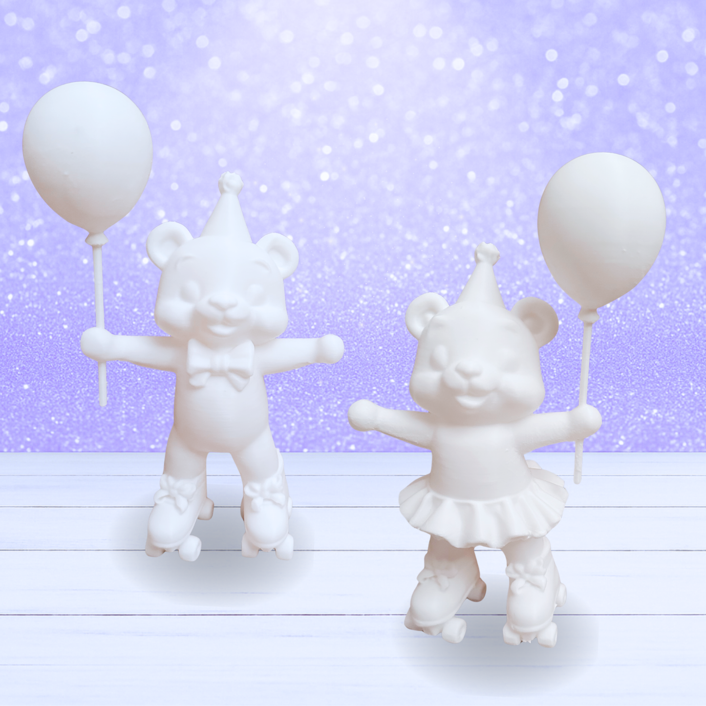 MESH LIBRARY - MEMBERS ONLY - 2 FOR 1 - Roller Skate Bears with Balloons