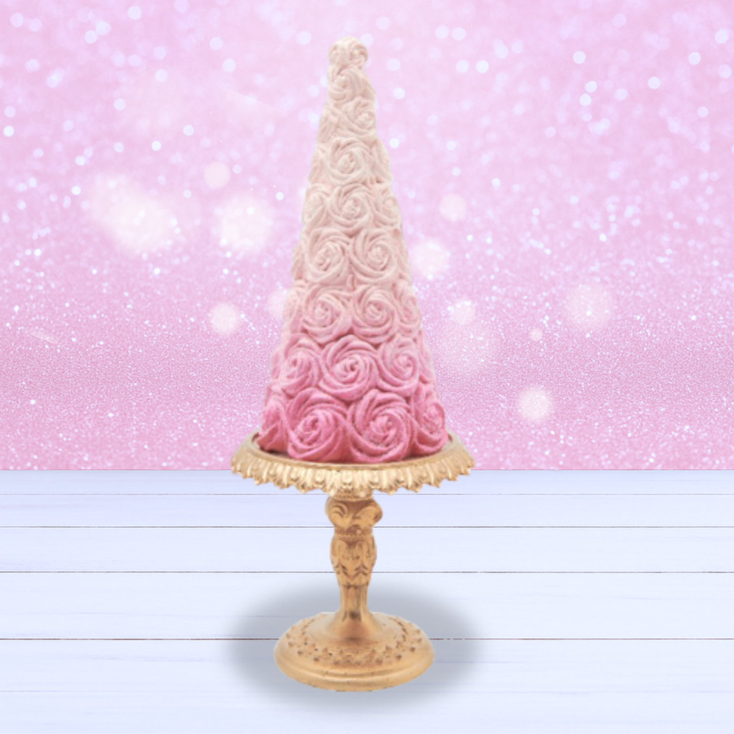 Pink Gradient Tabletop Rosette Tree