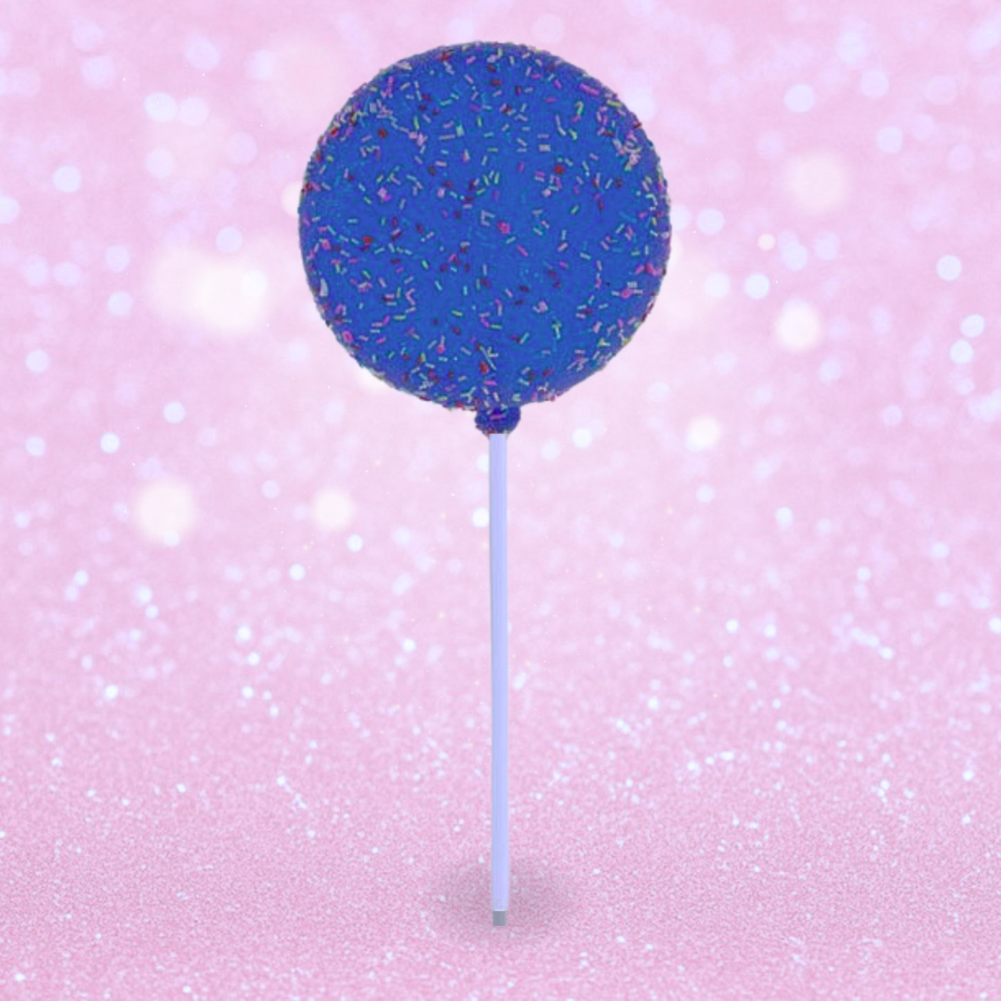 Giant Fake Lollipop - Blue Glitter and Sprinkles