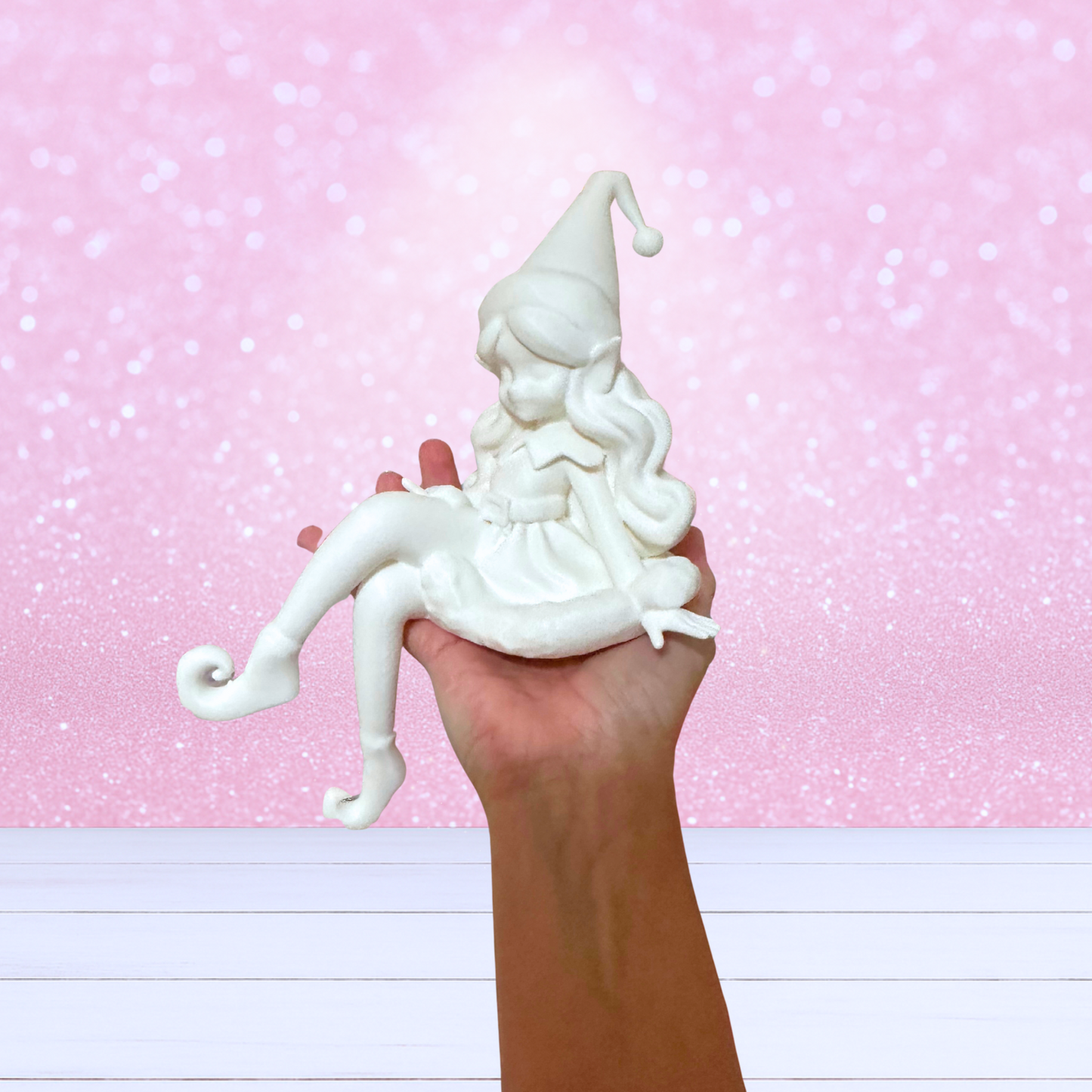 3D Printed - Pretty Girl Elf On A Swing - Made-To-Order