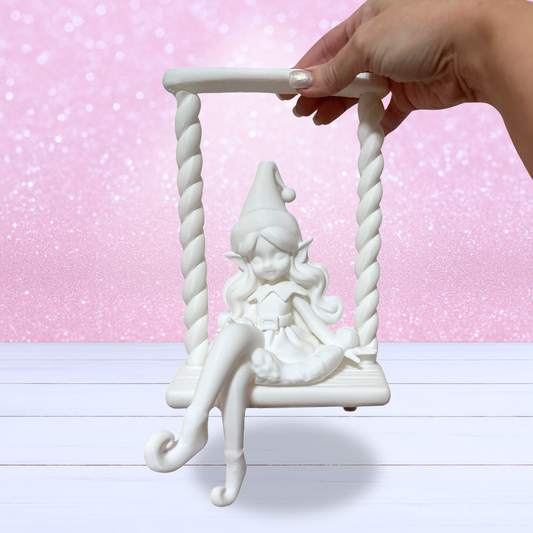 3D Mesh File - MEMBERS ONLY - Pretty Girl Elf On A Swing -
