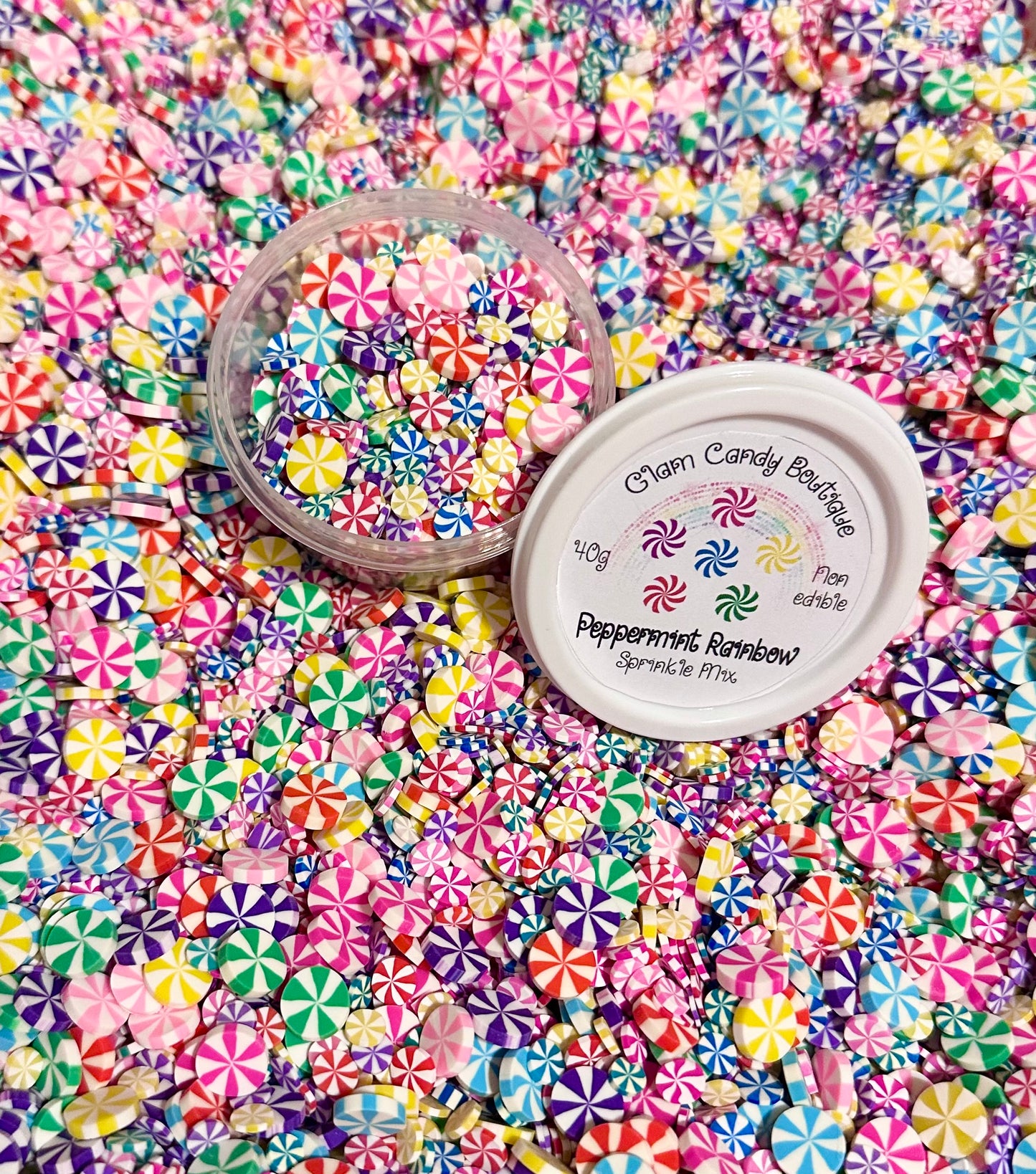 Rainbow Peppermint Sprinkles, Fake Peppermint Sprinkles