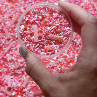 Fake Pink Crumbs, Pink Crumbles, Fake Pink Sprinkles, Fake Strawberry Shavings, Strawberry Crumblez