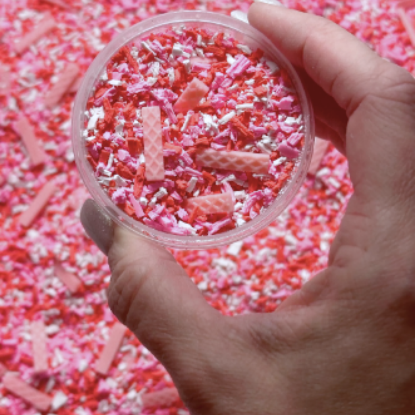 Fake Pink Crumbs, Pink Crumbles, Fake Pink Sprinkles, Fake Strawberry Shavings, Strawberry Crumblez