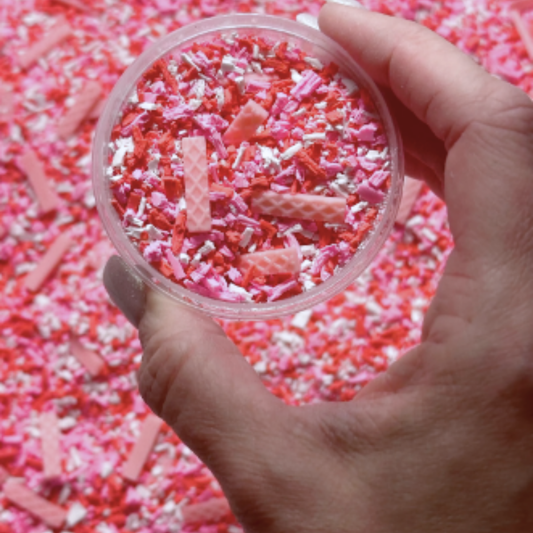 Fake Pink Crumbs, Pink Crumbles, Fake Pink Sprinkles, Fake Strawberry Shavings, Strawberry Crumblez