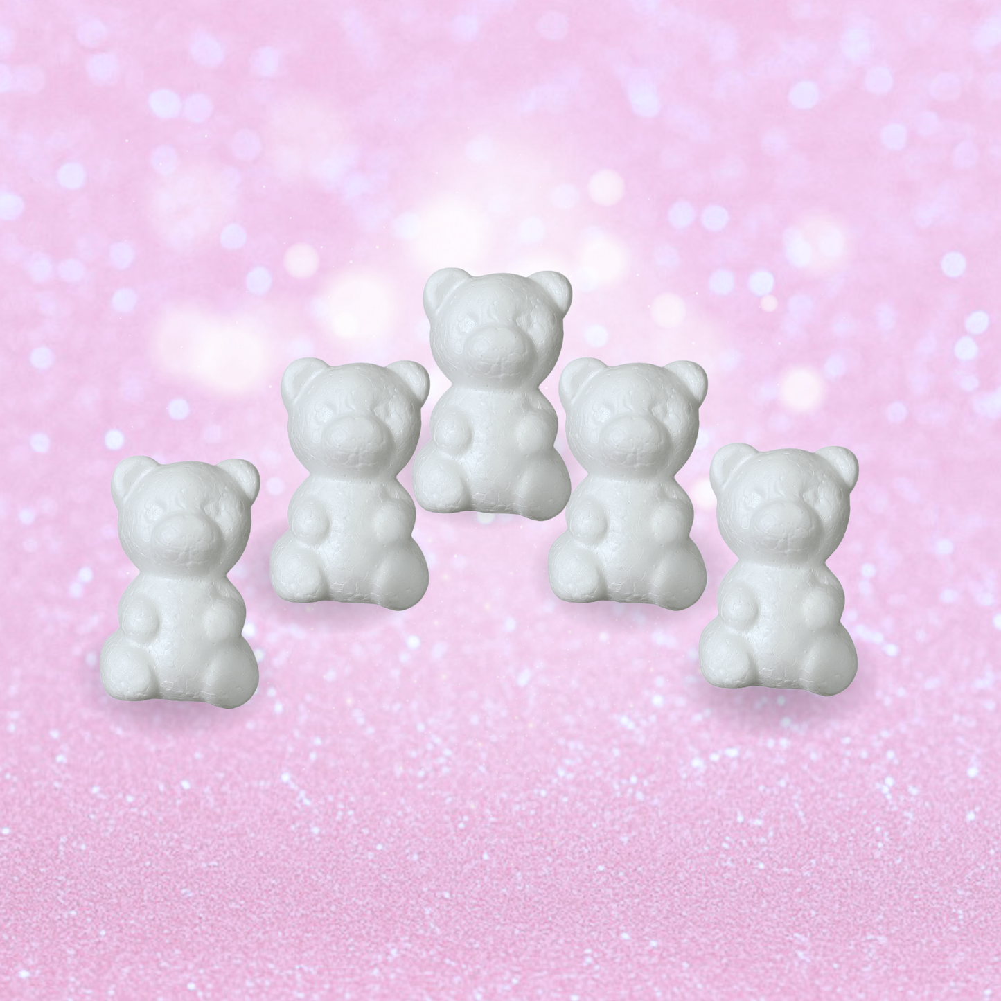 Polystyrene Bears - 2.5 Inches Tall - Set of 6