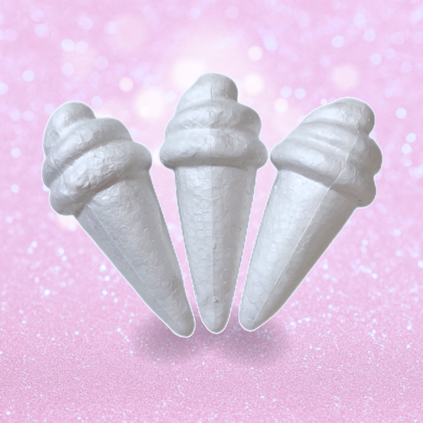 Polystyrene Ice Cream Cone - Set of 3