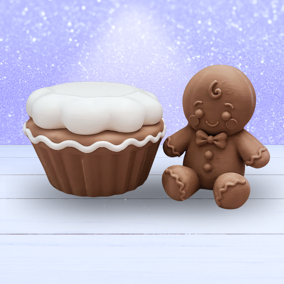 3D Mesh File - PRO MEMBERS ONLY - GINGERBREAD CUPCAKE AND TOPPER