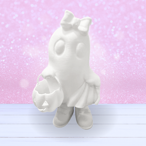 3D Printed Ghost Girl with Bucket - Ready To Ship - Only 1 Available