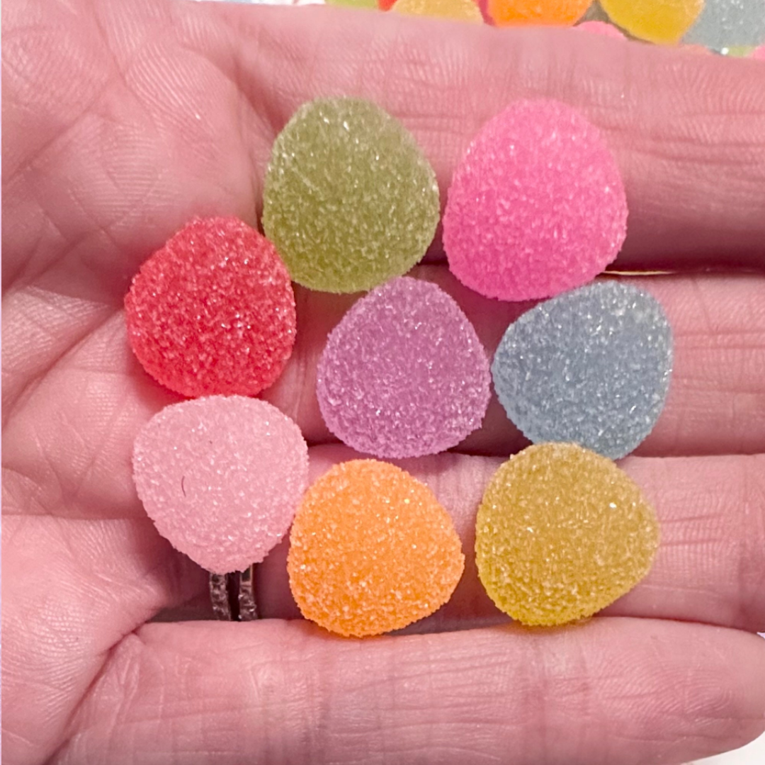 Fake Gumdrops, Gum Drop Flat Backs, Set of 25