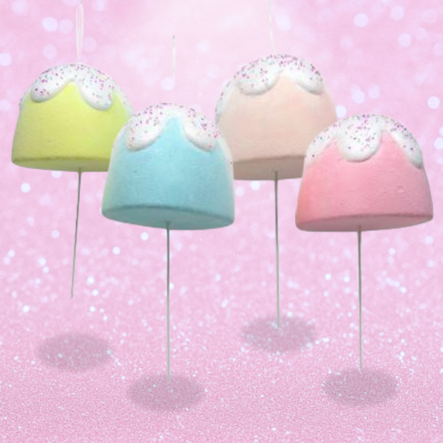 Set of 4 Oversized December Diamonds Gumdrop Tree Pick Ornaments