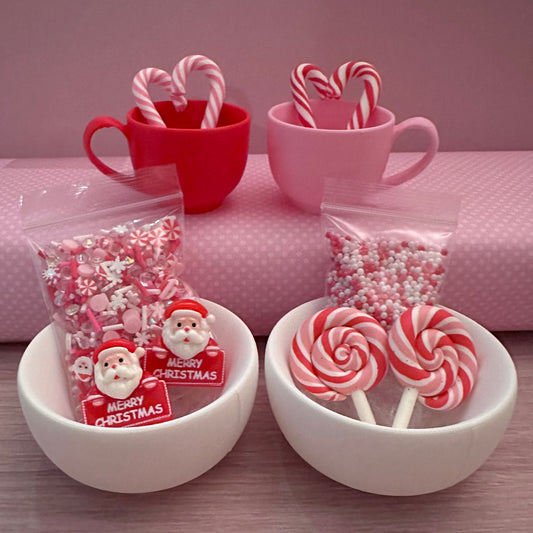 Cutie Cup Collection - Pink and Red Peppermint Santa Bundle