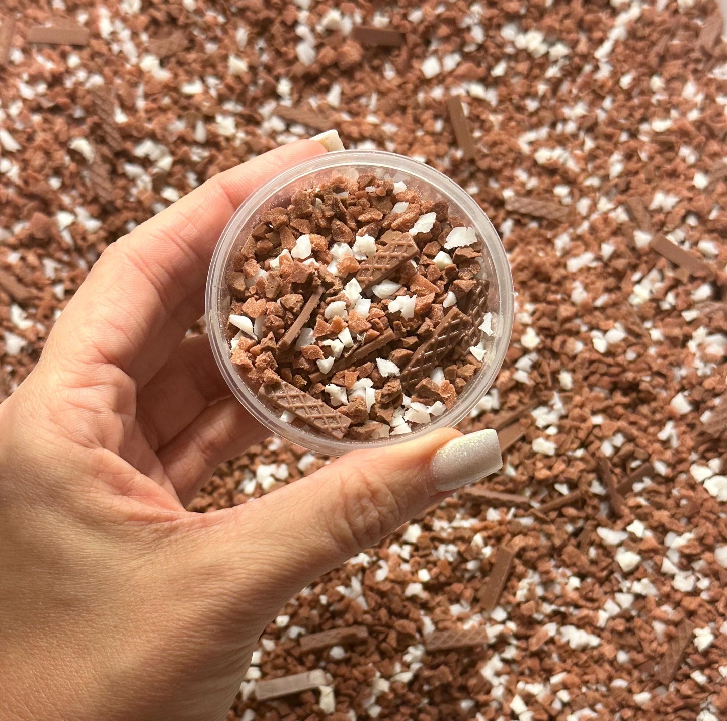 Fake Chocolate Crumbs, Fake Crumbles, Fake Chocolate Bits, Fake Chocolate Shavings, Cocoa Crunch Crumblez