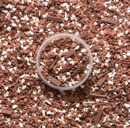 Fake Chocolate Crumbs, Fake Crumbles, Fake Chocolate Bits, Fake Chocolate Shavings, Cocoa Crunch Crumblez