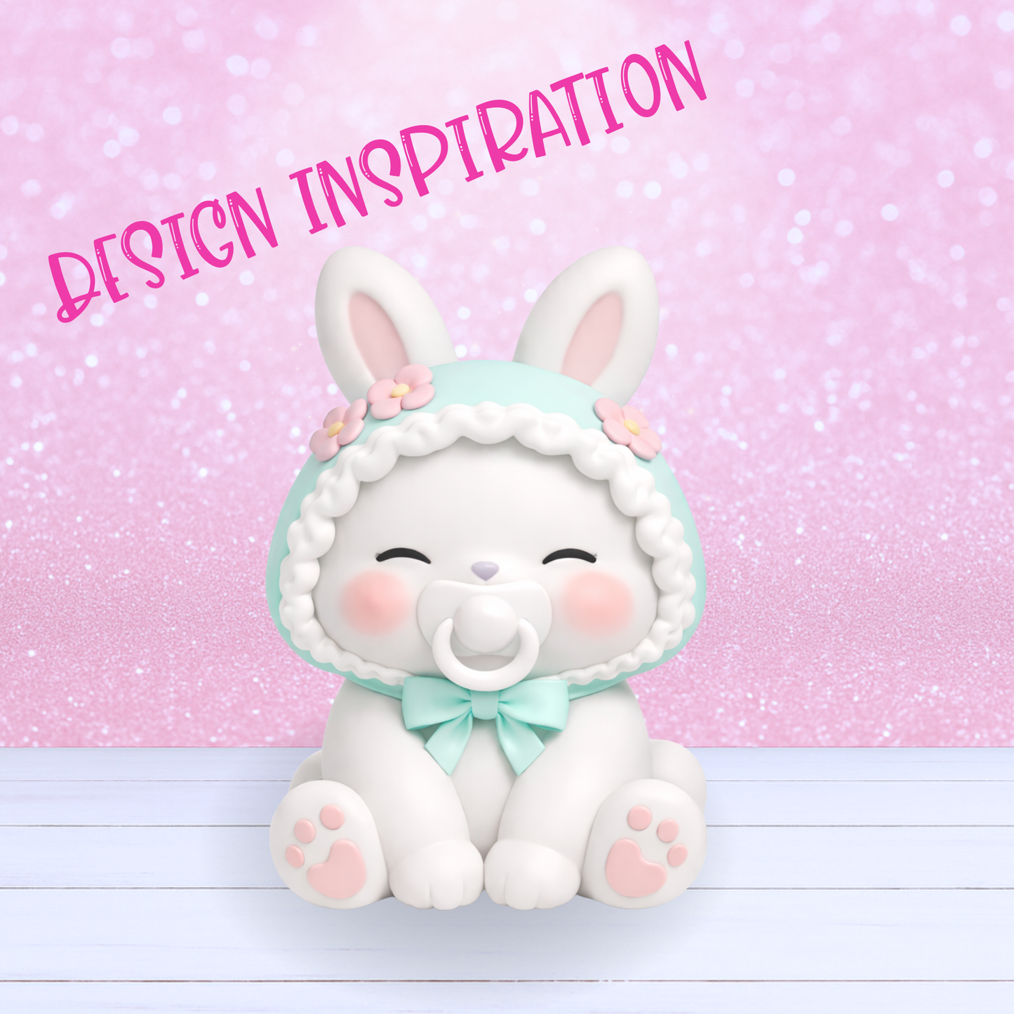 Baby Bunny Wearing a Bonnet - Made-to-Order