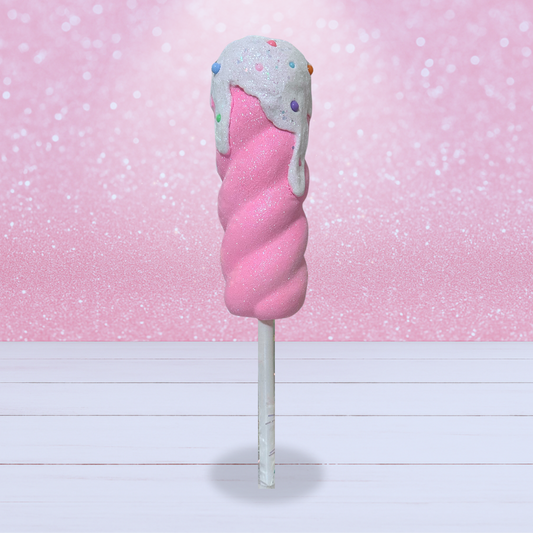 Frosted Twist Lollipop - Pink