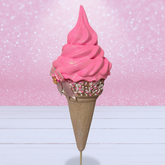 Giant Pink Gingerbread Ice Cream Cone