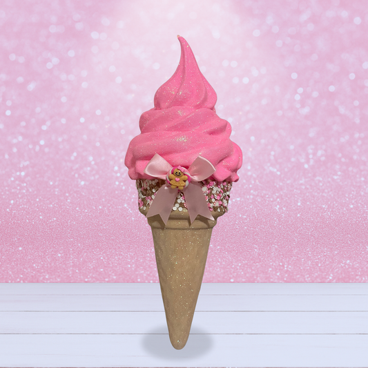 Giant Pink Gingerbread Ice Cream Cone