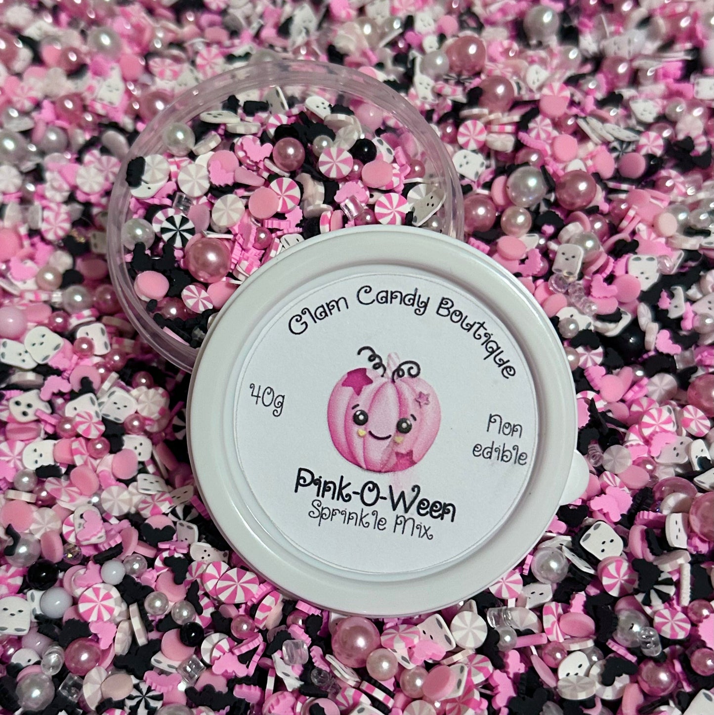 Pink-O-Ween Sprinkles, Pink Halloween Sprinkles, Fake Sprinkles