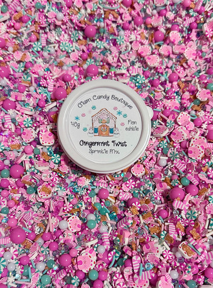 Gingermint Twist Sprinkles, Fake Gingerbread Sprinkles, 40 Grams