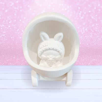 Baby Carriage Egg + Baby Bunny 2 Piece Set - Made to Order