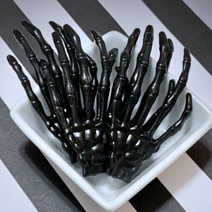 Small Black Skeleton Hands - Set of 8