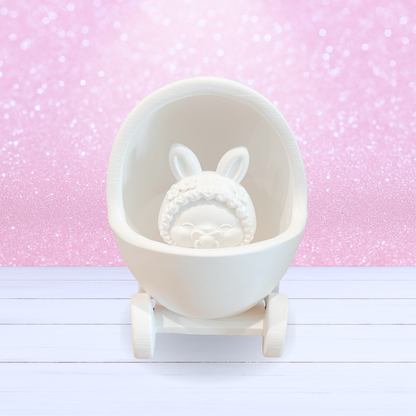 Baby Carriage Egg + Baby Bunny 2 Piece Set - Made to Order