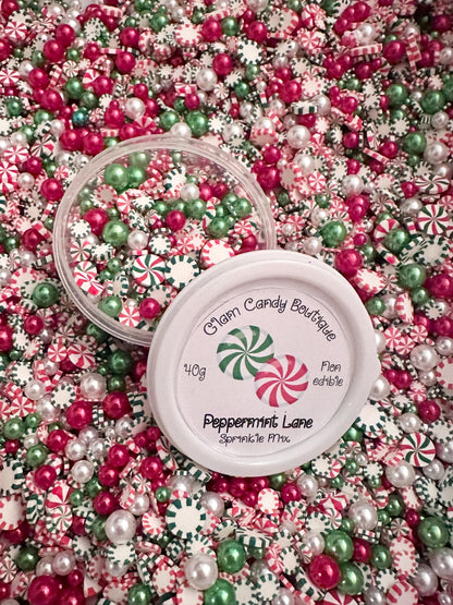 Peppermint Lane Sprinkles, Fake Peppermint Sprinkles, Christmas Sprinkles