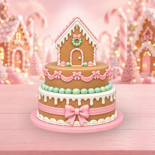 3D Mesh File - PRO MEMBERS ONLY - GINGERBREAD 3 TIER CAKE