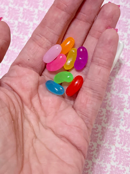 Fake Jelly Beans, Faux Jelly Beans, Jelly Bean Cabochons, Choice of 2 Sizes, Set of 27
