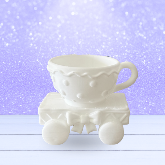 3D Mesh File - MEMBERS ONLY - Easter Train Car Polkadot Tea Cup