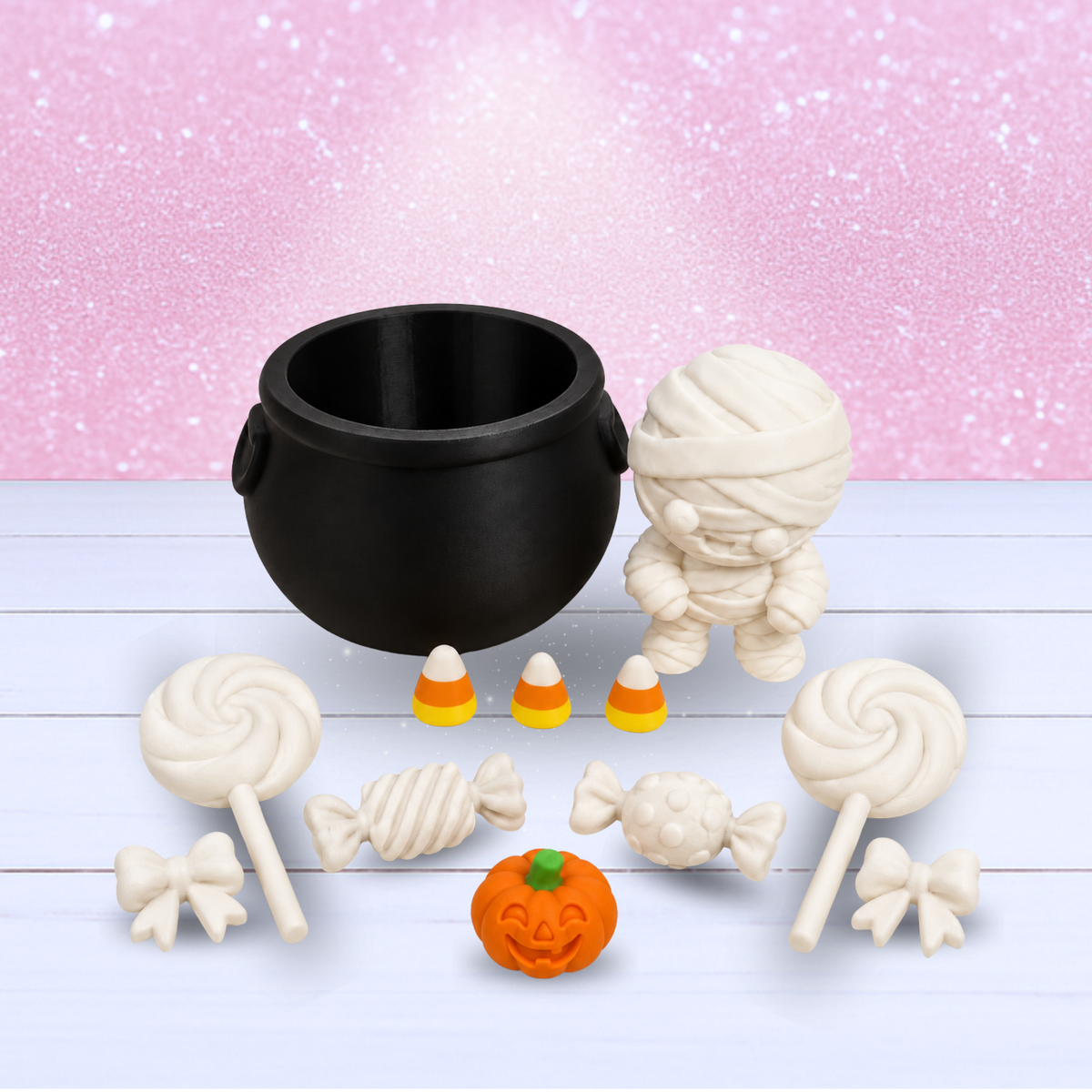 Cauldron and Mummy with Candy - 12 Piece Set