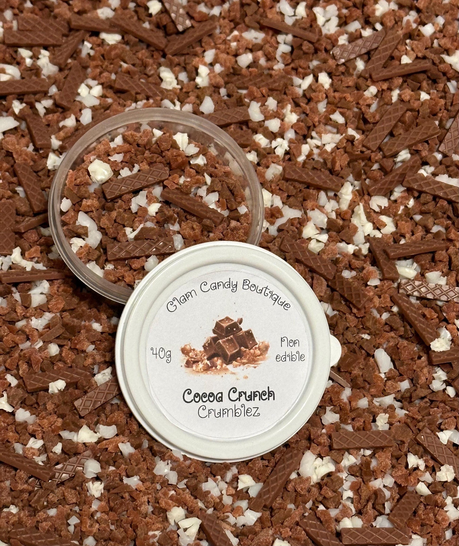 Fake Chocolate Crumbs, Fake Crumbles, Fake Chocolate Bits, Fake Chocolate Shavings, Cocoa Crunch Crumblez