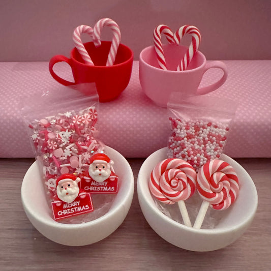 Cutie Cup Collection - Pink and Red Peppermint Santa Bundle