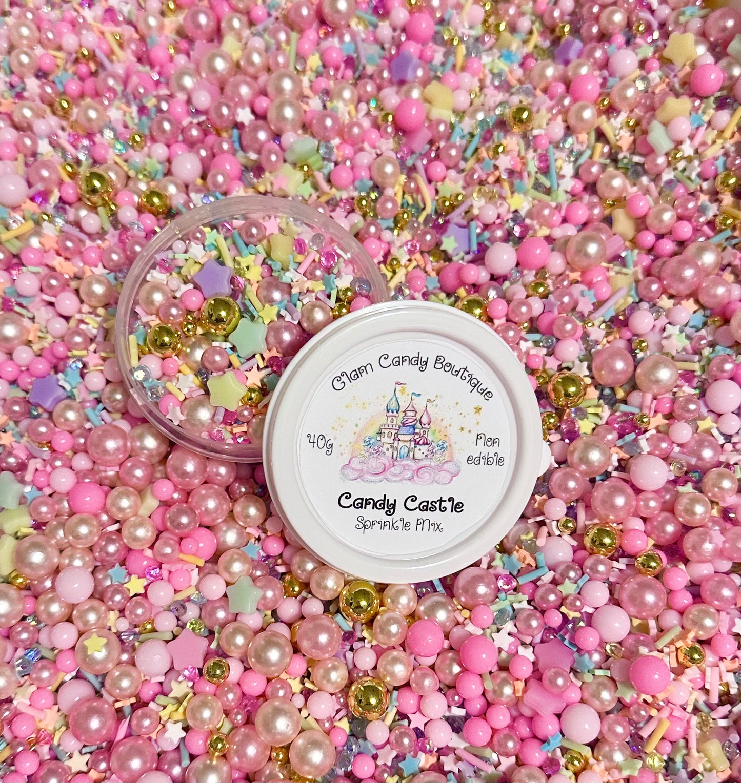 Candy Castle Sprinkles, Fake Sprinkle Mix, Pastel Sprinkles, 40 Grams