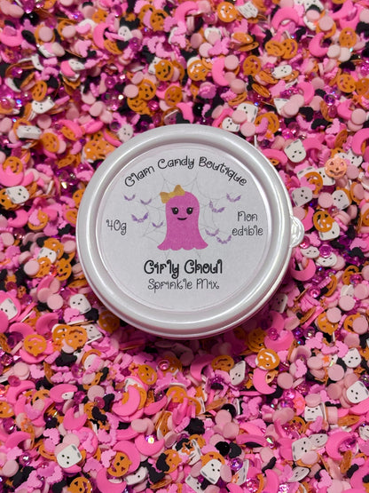 Girly Ghoul Sprinkles, Pink Halloween Sprinkles, Fake Sprinkles